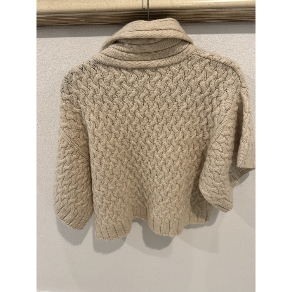 French Connection Cable Knit Cardigan Sweater Sz S Cream Alpaca Blend Button - Picture 3 of 13